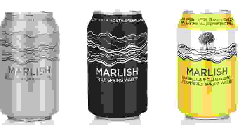 Three cans of Marlish Water