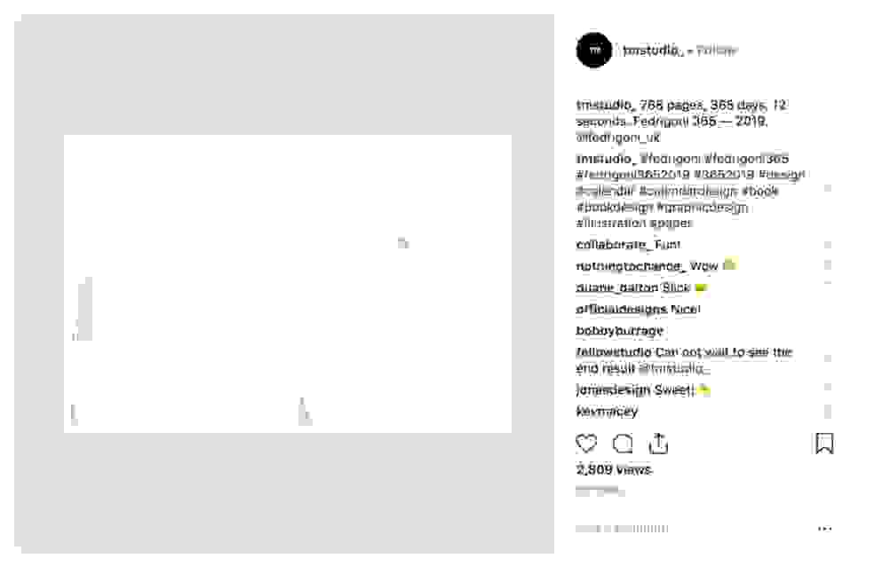 Screenshot of Fedrigoni Instagram feed