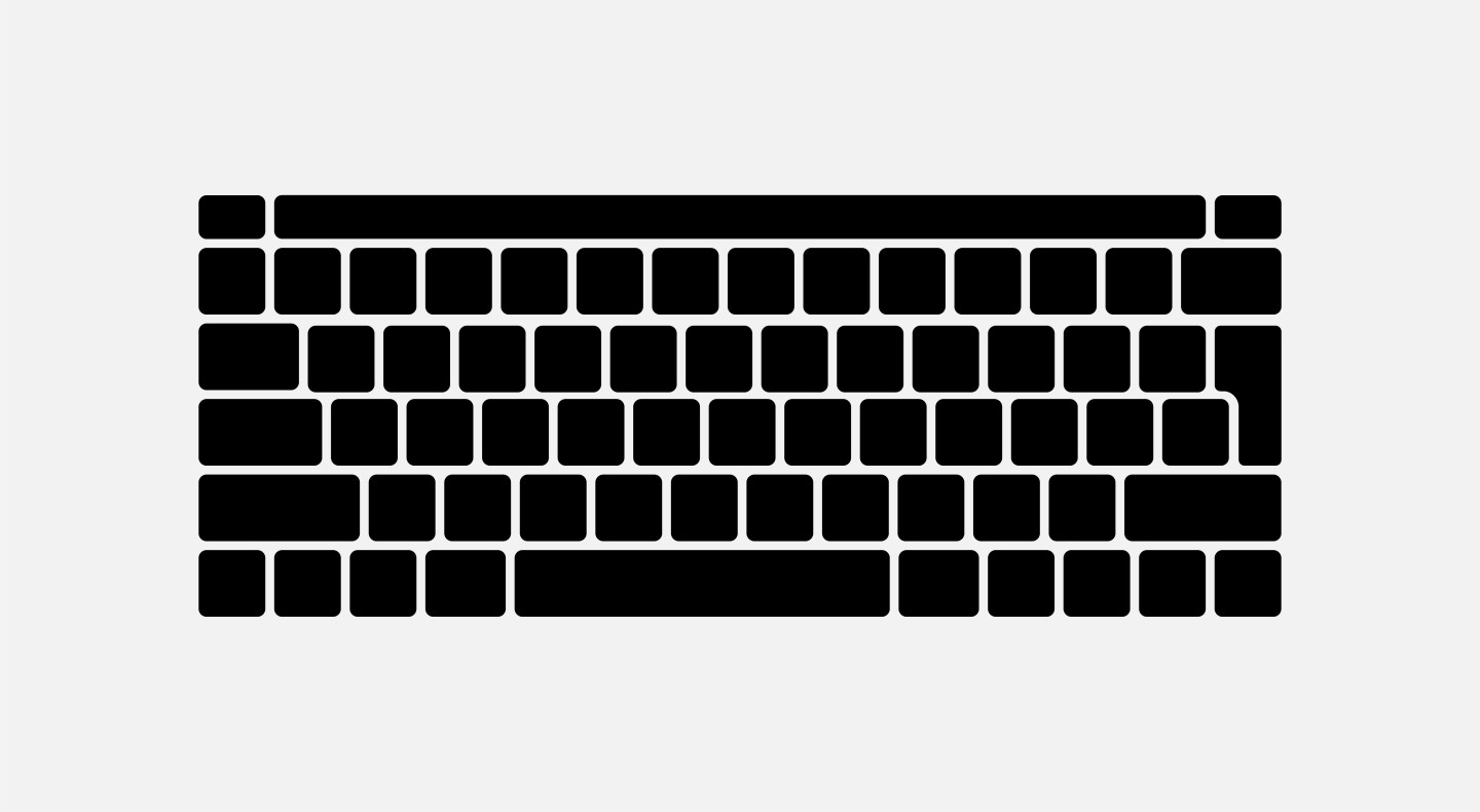 Graphic of black keyboard buttons on a light grey background.